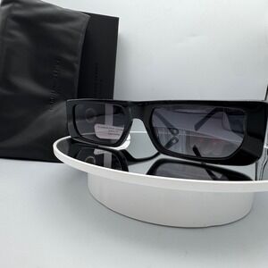 Carolina Lemke Sunglasses Rectangular CL9108-1 Black Cayo NWT Box Pouch